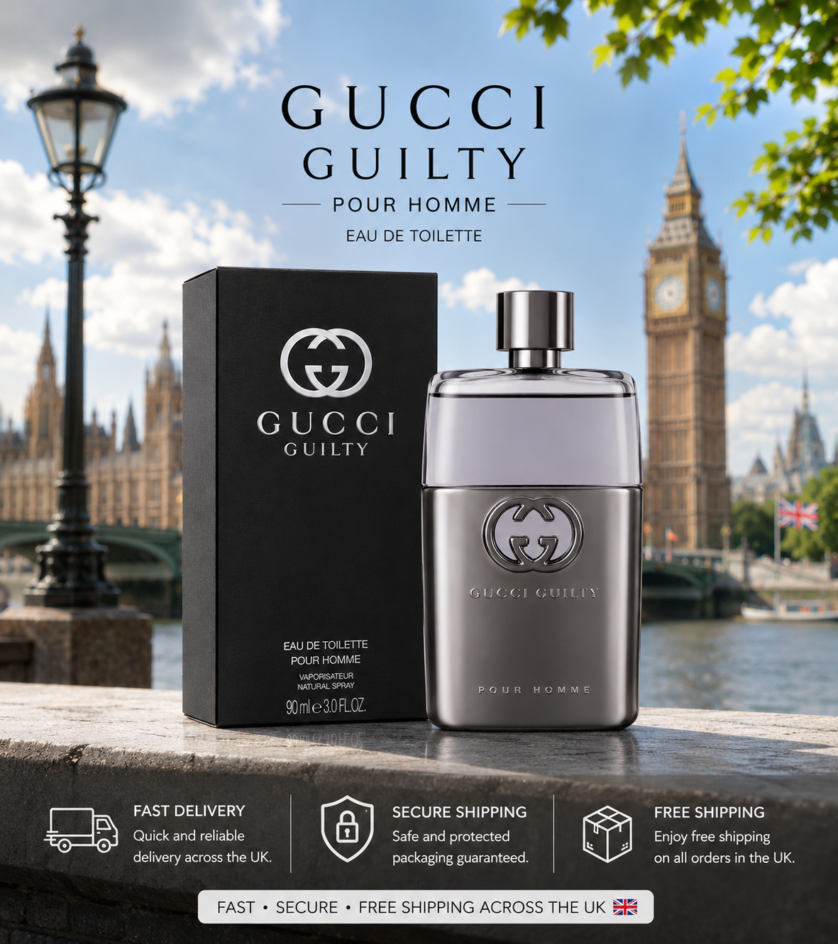 Gucci Guilty Pour Homme Eau de Toilette for Men – 90ml