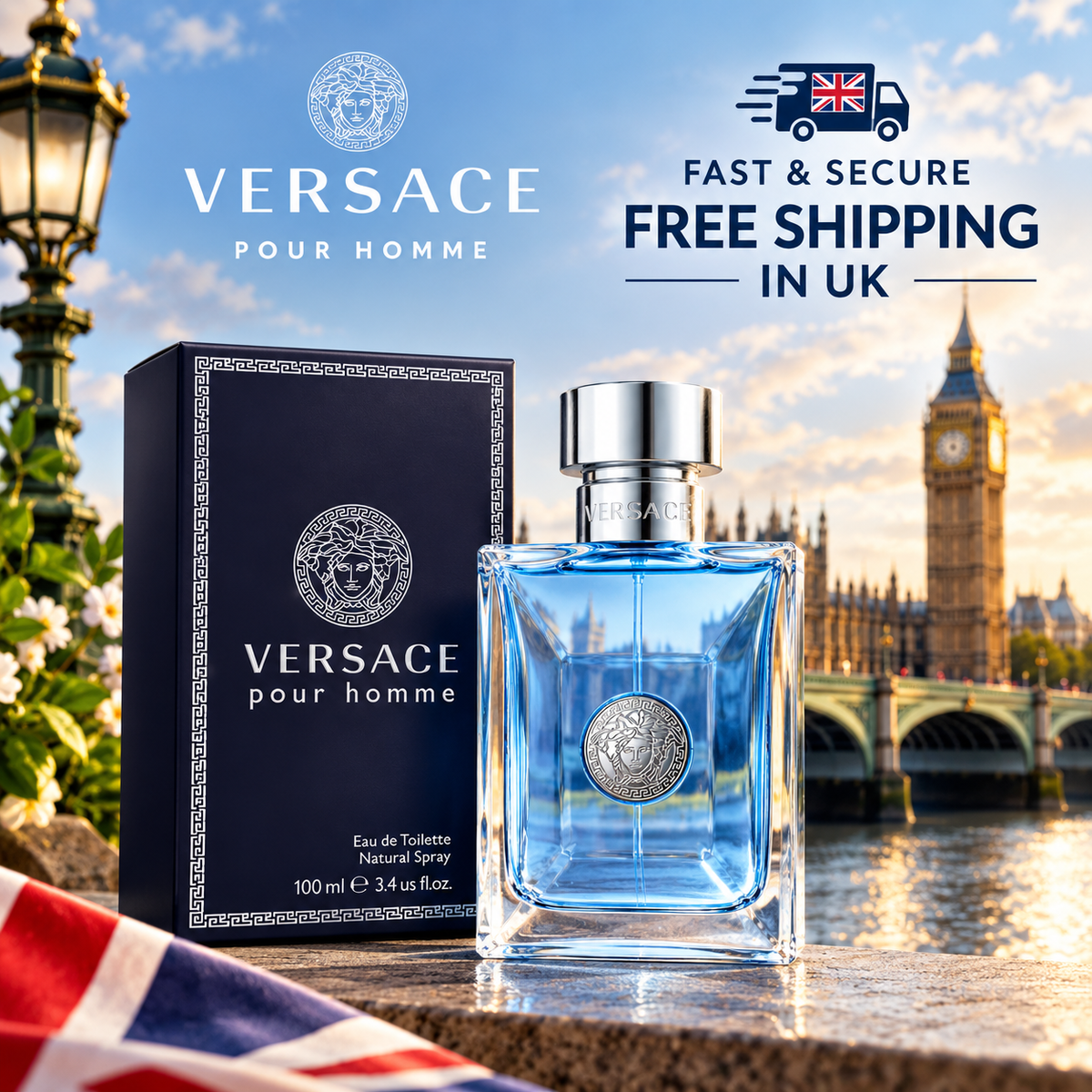 Versace Pour Homme Eau de Toilette 100ml for Men – Fresh & Long-Lasting Fragrance