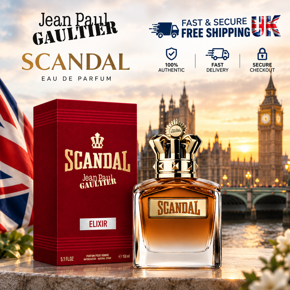 Jean Paul Gaultier Scandal Elixir Eau de Parfum for Men – 150ml