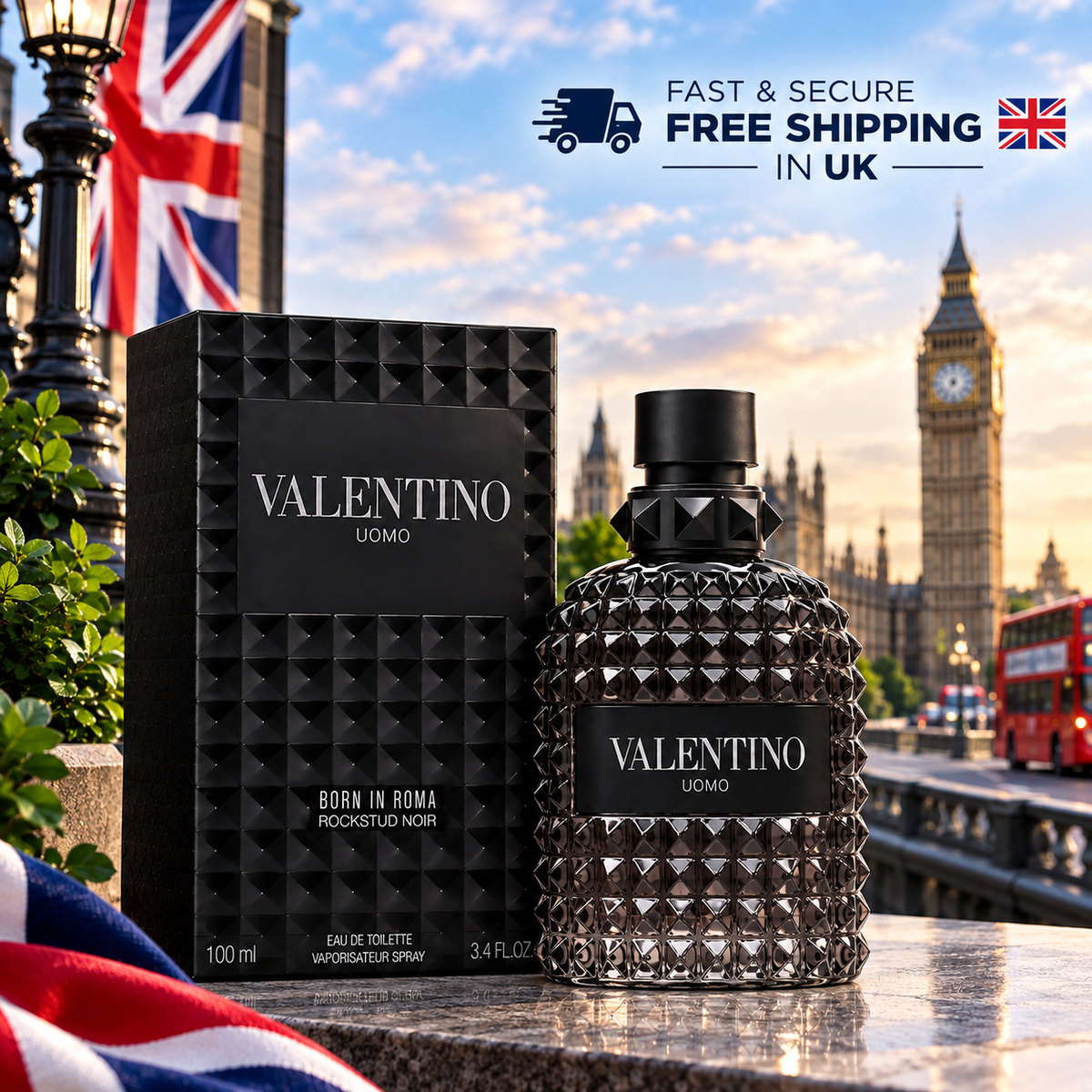 Valentino Uomo Born in Roma Rockstud Noir Eau de Toilette 100ml for Men