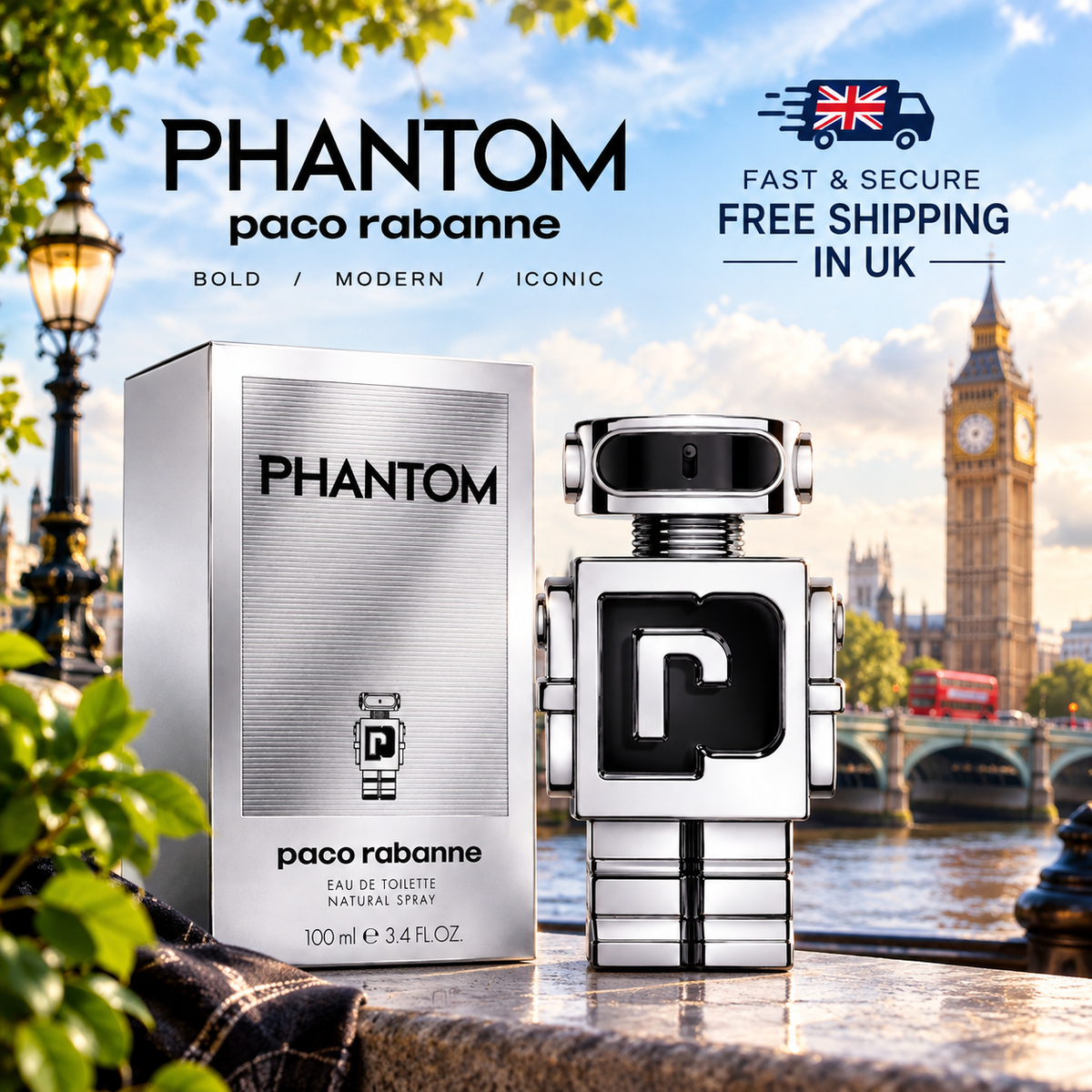 Paco Rabanne Phantom Eau de Toilette 100ml – Men’s Fragrance