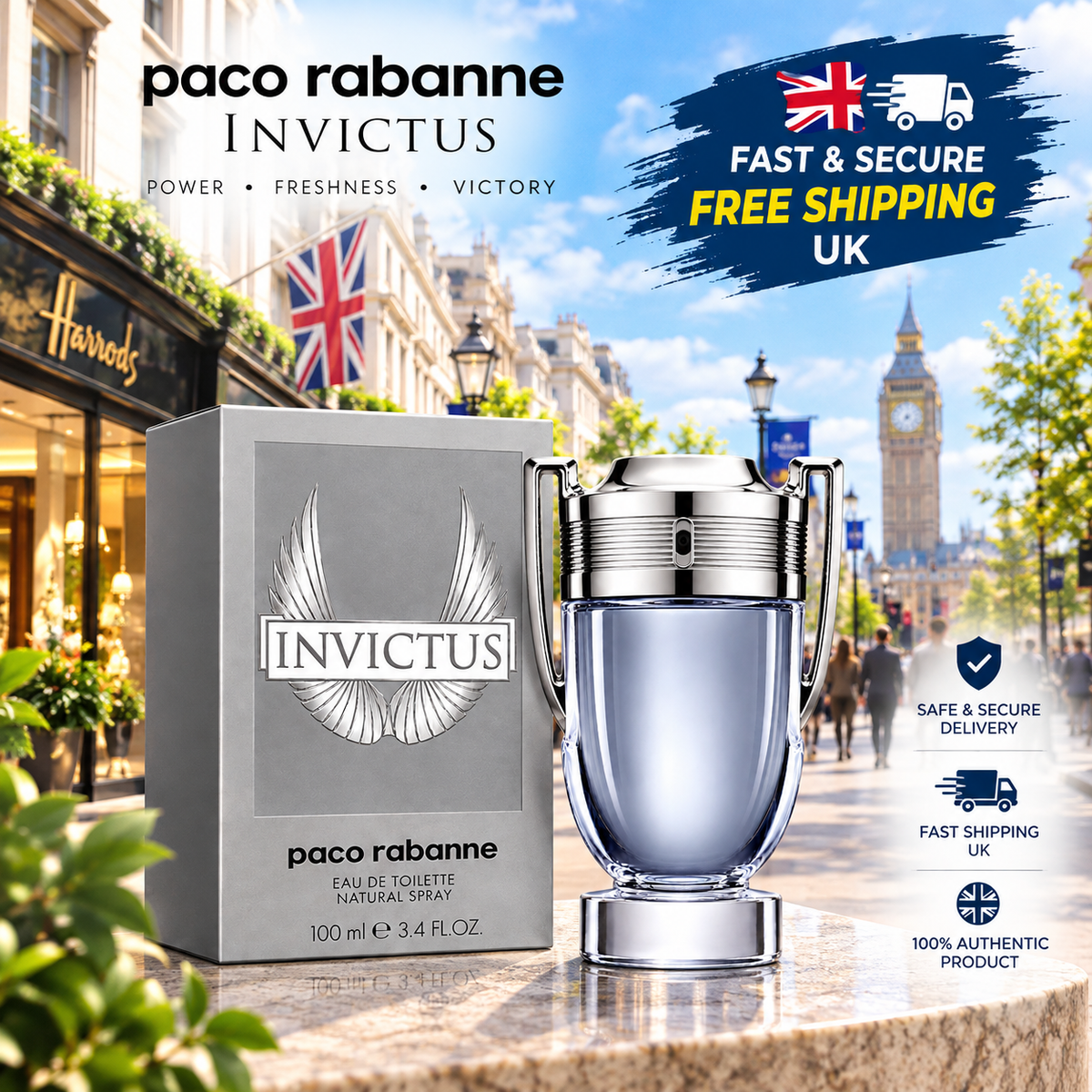 Paco Rabanne Invictus Eau de Toilette 100ml – Men’s Fragrance