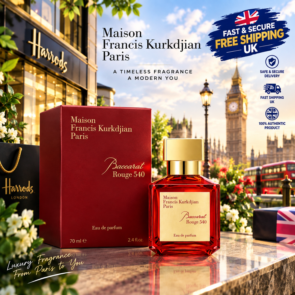 Maison Francis Kurkdjian Baccarat Rouge 540 Eau de Parfum 70ml – Unisex Fragrance