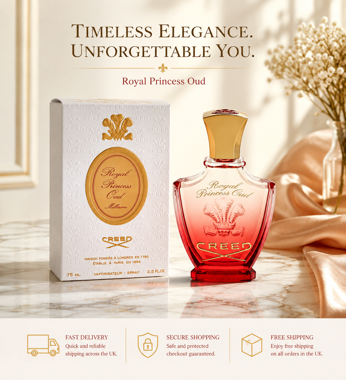 Creed Royal Princess Oud Millésime 75ml Eau de Parfum for Women – Luxury Fragrance